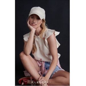 T.La Cream Ruffle Sleeve Lobster Sweatshirt